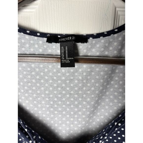 Forever 21 Retro Look Navy And White Polka Dot Dress Medium - Picture 5 of 5
